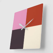 Rosa Gpflanze Elfenbein Quadratische Wanduhr (Winkel)