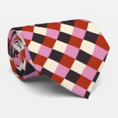 Rosa Gpflanze Elfenbein Retro Kariert Krawatte (Gerollt)