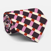 Rosa Gpflanze Elfenbein Retro Kariert Krawatte (Gerollt)