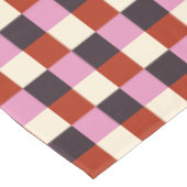 Rosa Gpflanze Elfenbein Retro Kariert Tischdecke (Schrägansicht)