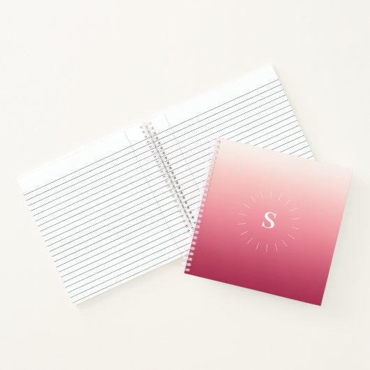 Rosa Gradient Initials Notebook Notizblock (Innenseite)