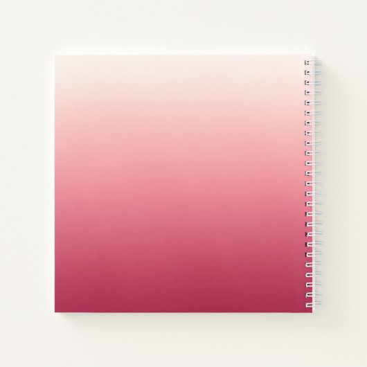 Rosa Gradient Initials Notebook Notizblock (Rückseite)