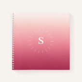 Rosa Gradient Initials Notebook Notizblock (Vorderseite)