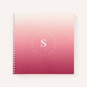 Rosa Gradient Initials Notebook Notizblock