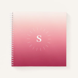 Rosa Gradient Initials Notebook Notizblock