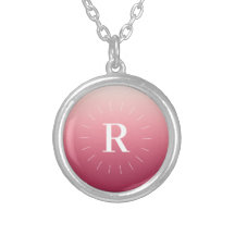 Rosa Gradient Initials Silber plattierte Kette