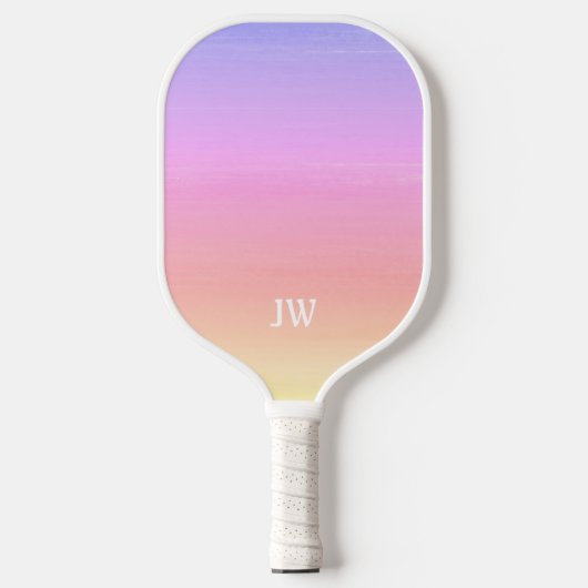 Rosa Gradient Monogramm Pickleball Schläger (Vorderseite)