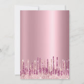 Rosa Gradienten Rose Gold Glitzer Tropfen Sweet 17 Einladung (Rückseite)