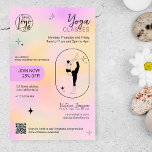 Rosa Gradienten Stern Yoga Lehrer Studiengänge Flyer<br><div class="desc">Moderne gelbe und rosafarbene Gradientenombre mit Sternen,  geometrischen Formen und Yoga Pose Silhouette Yoga Lehrer Studios Lehrer Klassen Flyer für Promo und Preisliste. Fügen Sie Ihr Logo,  Social Media ,  Adresse und Zeitplan hinzu.</div>