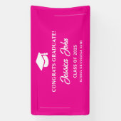 Rosa Graduierte Herzlichen Glückwunsch zu Ihrem Ab Banner (Vertikal)