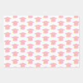 Rosa Graduierungstafel mit weißem Hintergrundgesch Geschenkpapier Set (Vorderseite 2)