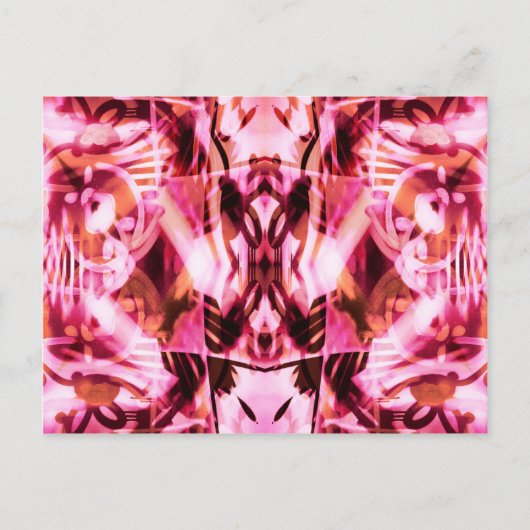 Rosa Graffiti-Muster Postkarte (Vorderseite)
