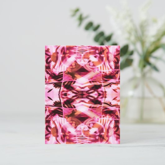 Rosa Graffiti-Muster Postkarte (Stehend Vorderseite)