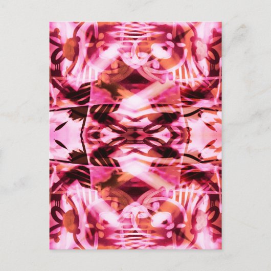 Rosa Graffiti-Muster Postkarte (Vorderseite)