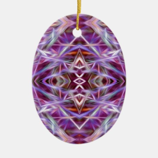 Rosa Grafik Mandala Keramik Ornament (Vorne)