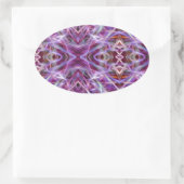 Rosa Grafik Mandala Ovaler Aufkleber (Tasche)