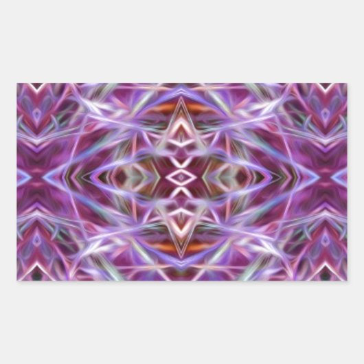 Rosa Grafik Mandala Rechteckiger Aufkleber (Vorderseite)