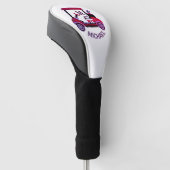 Rosa Grafikdesign, Premium-Leder Golf Headcover (angewinkelt)