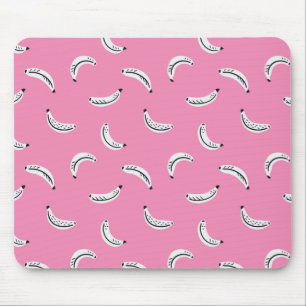 Rosa grafische Bananen - kühnes tropisches Fruchtm Mousepad