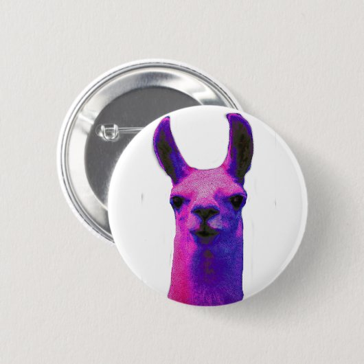 Rosa grafisches Lama Button (Vorne & Hinten)