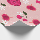 Rosa Granatapfelfrucht Geschenkpapier (Ecke)