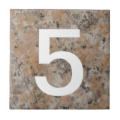 Rosa Granit-Hausnummer Fliese (Vorderseite)