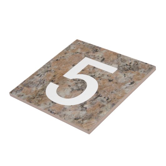 Rosa Granit-Hausnummer Fliese (Seite)