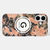 Rosa Granit Monogram - Rock Textur Case-Mate iPhone Hülle (Rückseite (Horizontal))