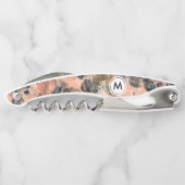 Rosa Granit Textur mit Monogramm Kellnermesser (Rückseite)