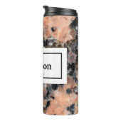 Rosa Granitgestein Textur mit Name und Monogramm Thermosbecher (Nach rechts gedreht)
