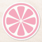 Rosa Grapefruit Rundpapier Untersetzer (Vorderseite)