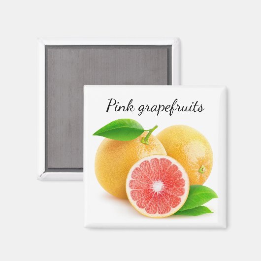Rosa Grapefruits Magnet (Vorderseite/Rückseite)