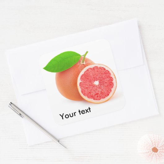 Rosa Grapefruits Quadratischer Aufkleber (Umschlag)