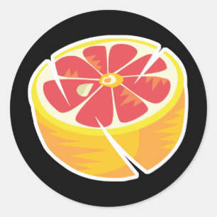 Rosa Grapefruits Runder Aufkleber