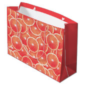 Rosa Grapefruitscheiben Große Geschenktüte (Rückseite Schrägansicht)