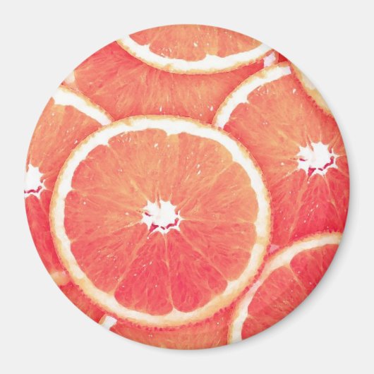 Rosa Grapefruitscheiben Magnet (Vorne)