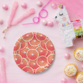 Rosa Grapefruitscheiben Pappteller (Party)