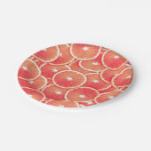 Rosa Grapefruitscheiben Pappteller (Schrägansicht)