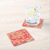 Rosa Grapefruitscheiben Rechteckiger Pappuntersetzer (Vor Ort)