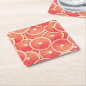 Rosa Grapefruitscheiben Rechteckiger Pappuntersetzer (angewinkelt)