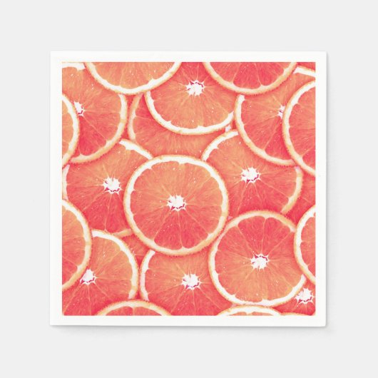 Rosa Grapefruitscheiben Serviette (Vorderseite)