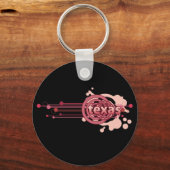 Rosa Graphic Circle Texas Schlüsselanhänger Dunkel (Vorderseite)