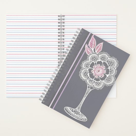Rosa & Grau Ai Art Notizblock (Innen)