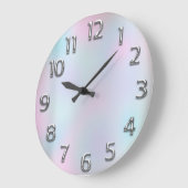 Rosa Grau. Arabische Nummer Mmoddernn Blue Hologra Große Wanduhr (Winkel)