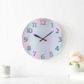 Rosa Grau. Arabische Nummer Mmoddernn Blue Hologra Große Wanduhr (Zuhause)