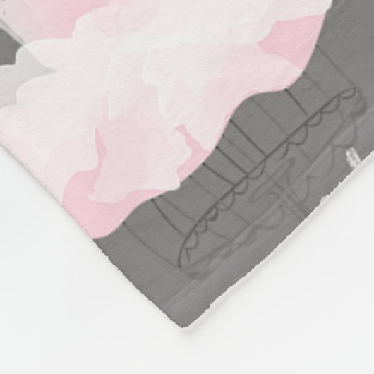 Rosa & Grau Couture Ballerina Girls Zimmer Fleecedecke (Ecke)