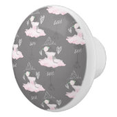 Rosa & Grau Couture Ballerina Girls Zimmer Keramikknauf (Rechts)