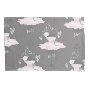 Rosa & Grau Couture Ballerina Girls Zimmer Kissenbezug