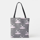 Rosa & Grau Couture Ballerina Girls Zimmer Tasche (Rückseite)