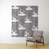 Rosa & Grau Couture Ballerina Girls Zimmer Wandteppich (Beispiel)